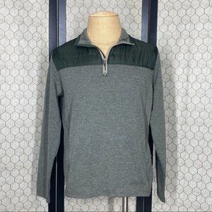 Eddie Bauer Mixed Media Dark Loden Heather Pullover
